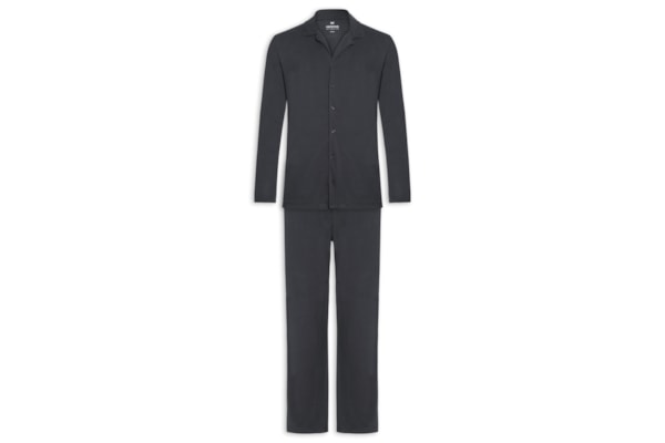 Pijama Masculino Longo Americano Em Malha Piquet - Cinza