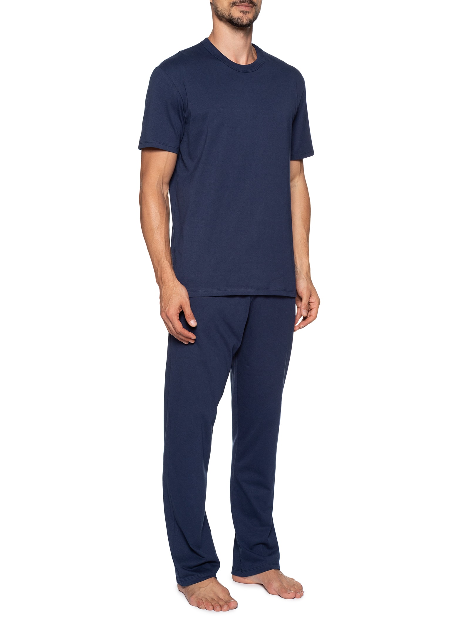 Pijama Masculino Longo Super Cotton Azul Hering Intimates