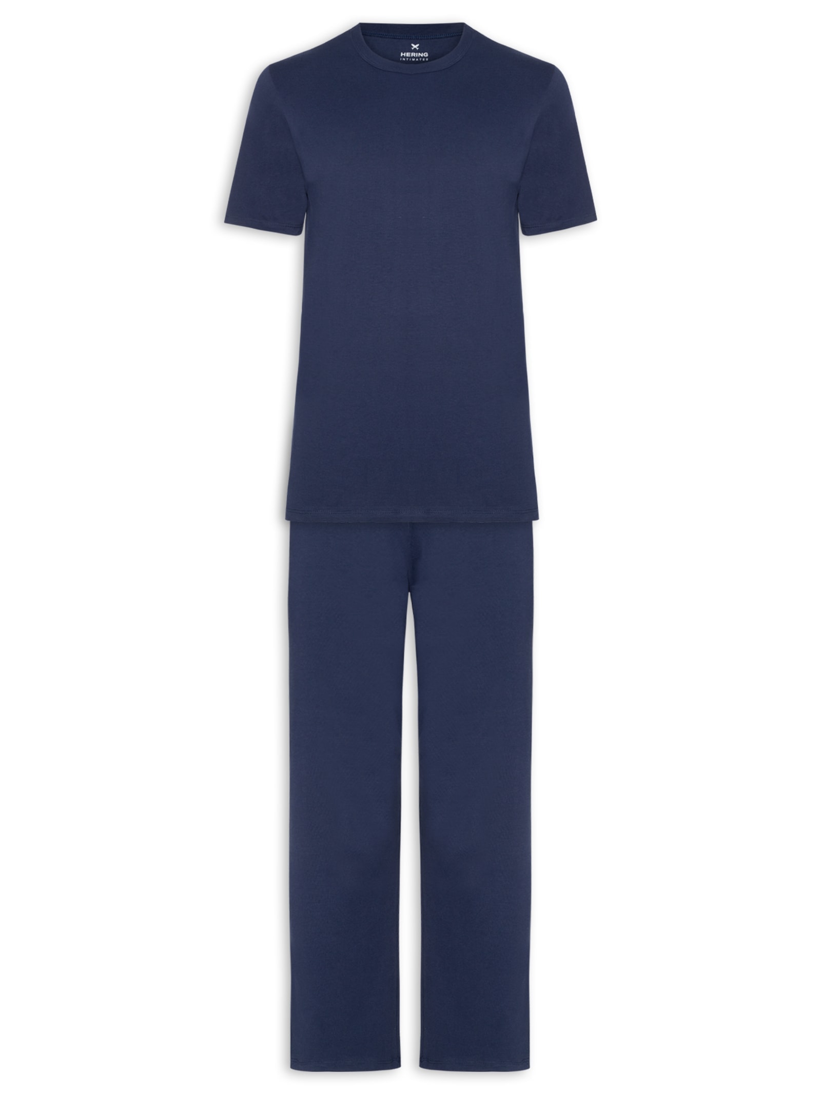 Pijama Masculino Longo Super Cotton Azul Hering Intimates