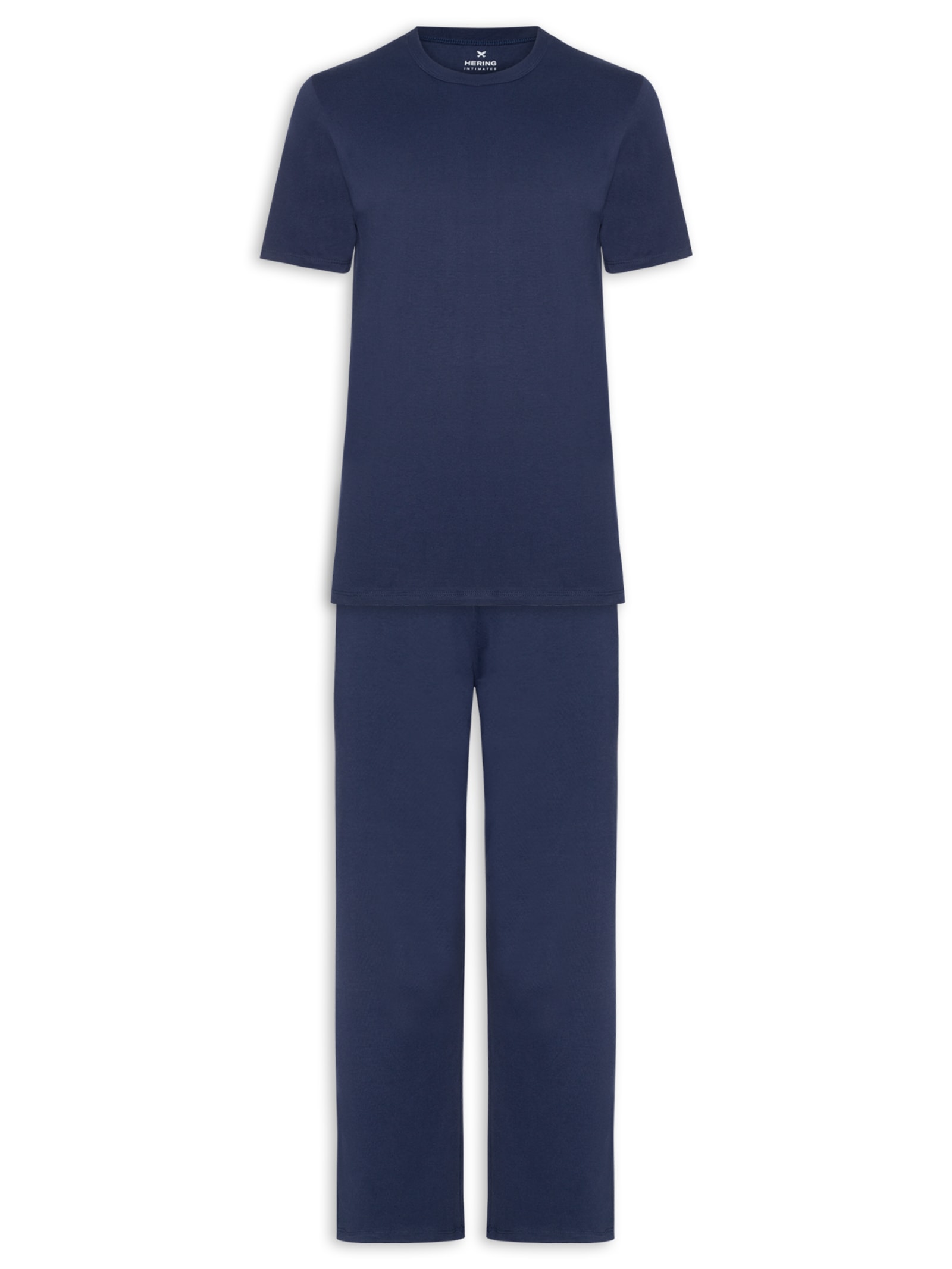 Pijama Masculino Longo Super Cotton Azul Hering Intimates