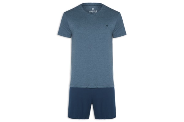 Pijama Masculino Manga Curta - Azul