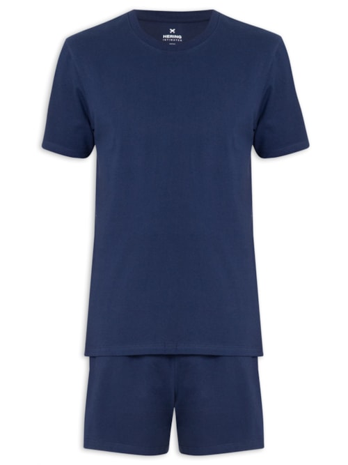 Pijama Masculino Manga Curta - Azul