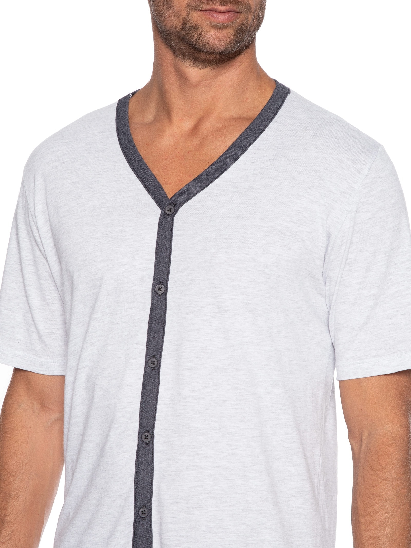 Pijama Masculino Manga Curta Cinza Hering Intimates