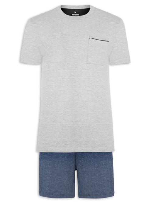 Pijama Masculino Manga Curta – Cinza