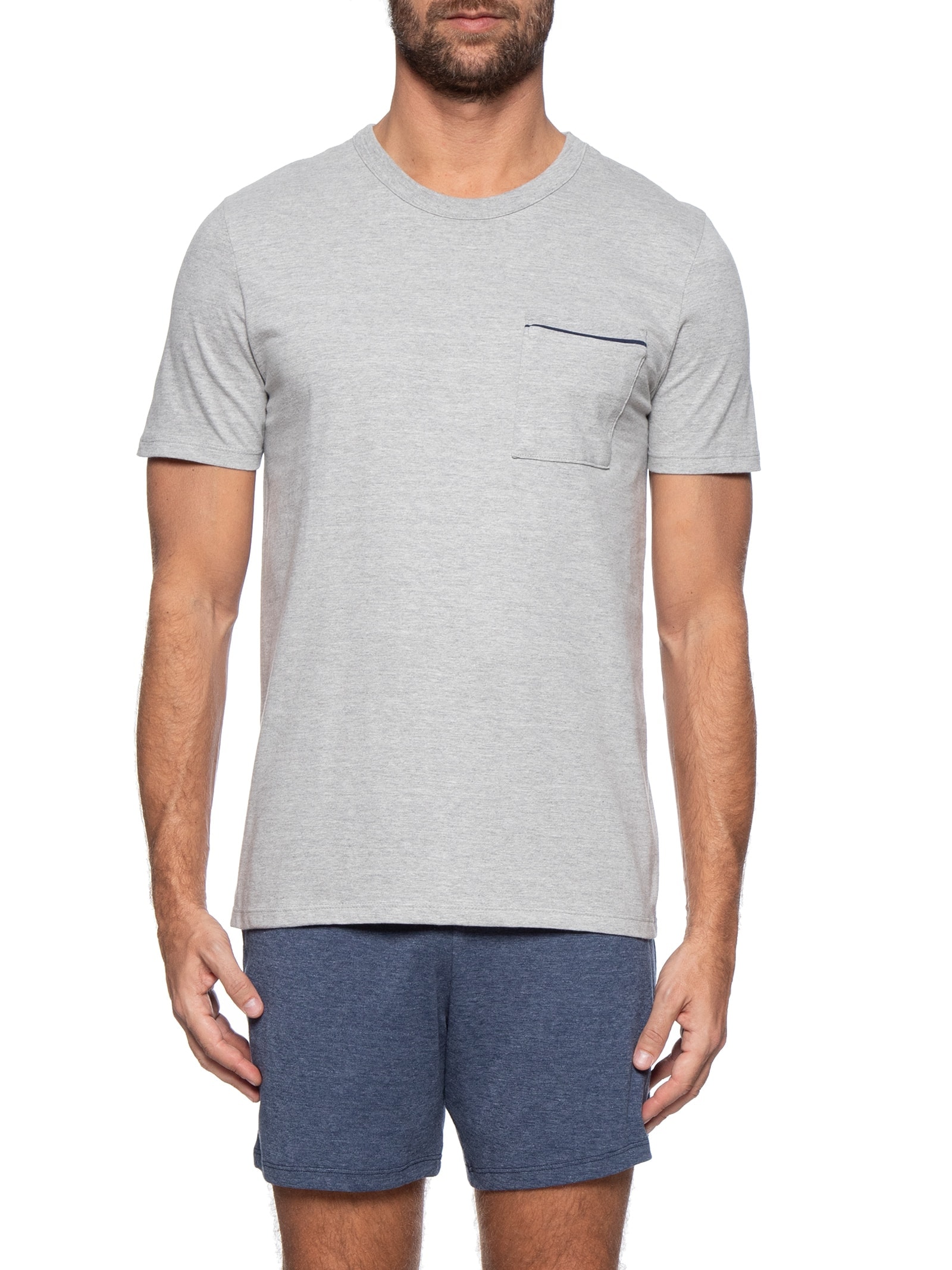 Pijama Masculino Manga Curta Cinza Hering Intimates