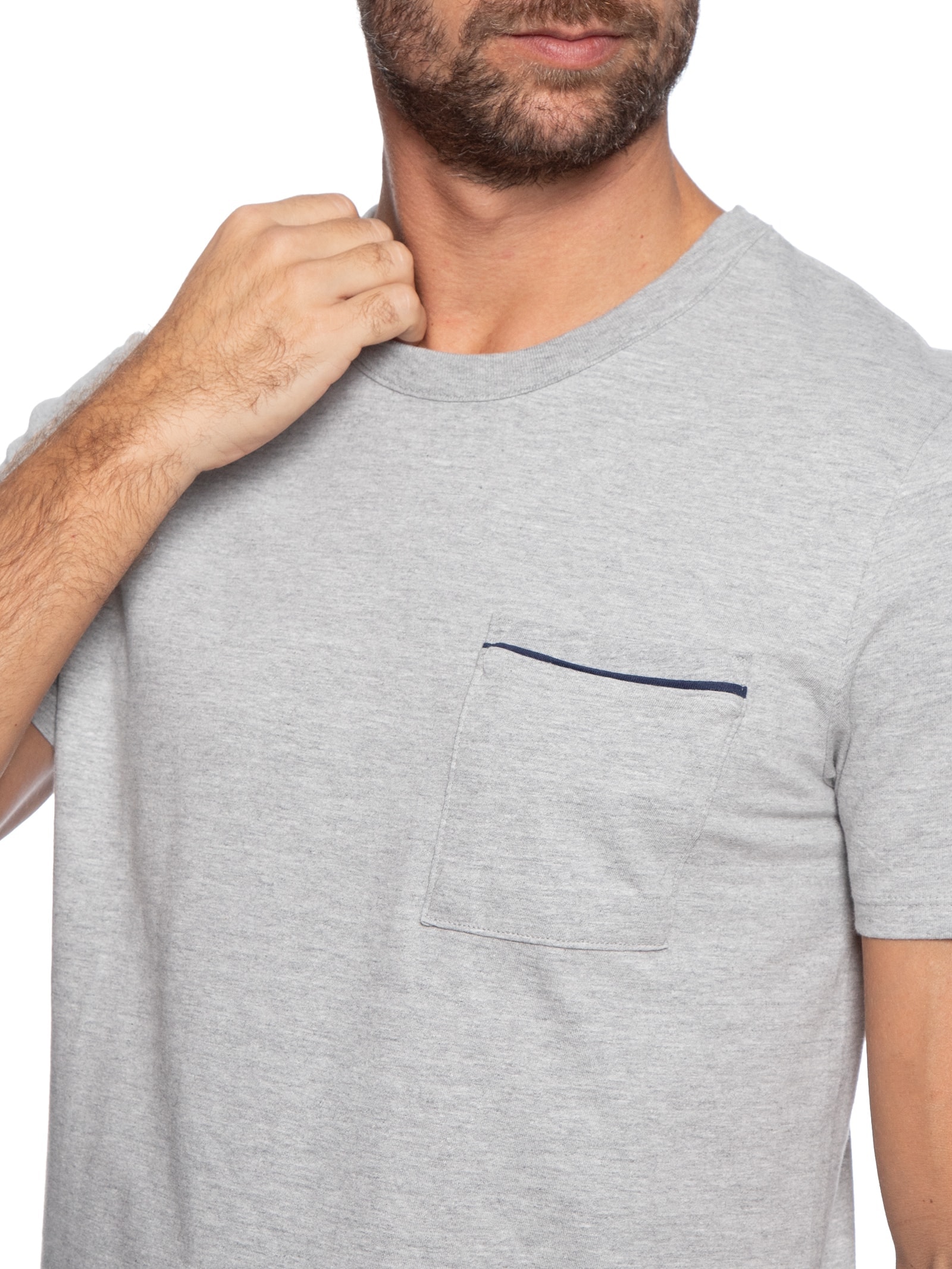 Pijama Masculino Manga Curta Cinza Hering Intimates