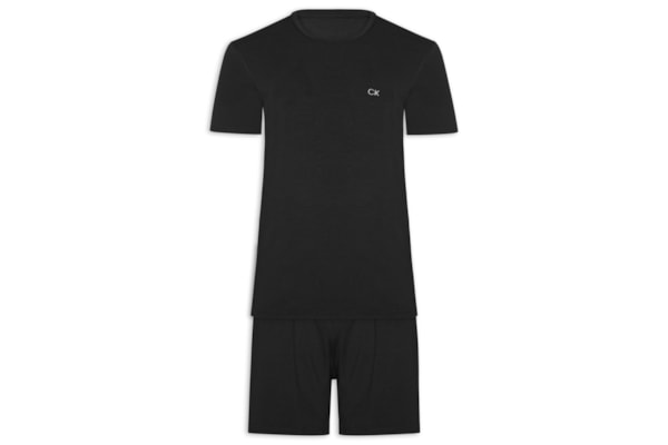 Pijama Masculino Manga Curta Com Bermuda Bolso CK Modal – Preto
