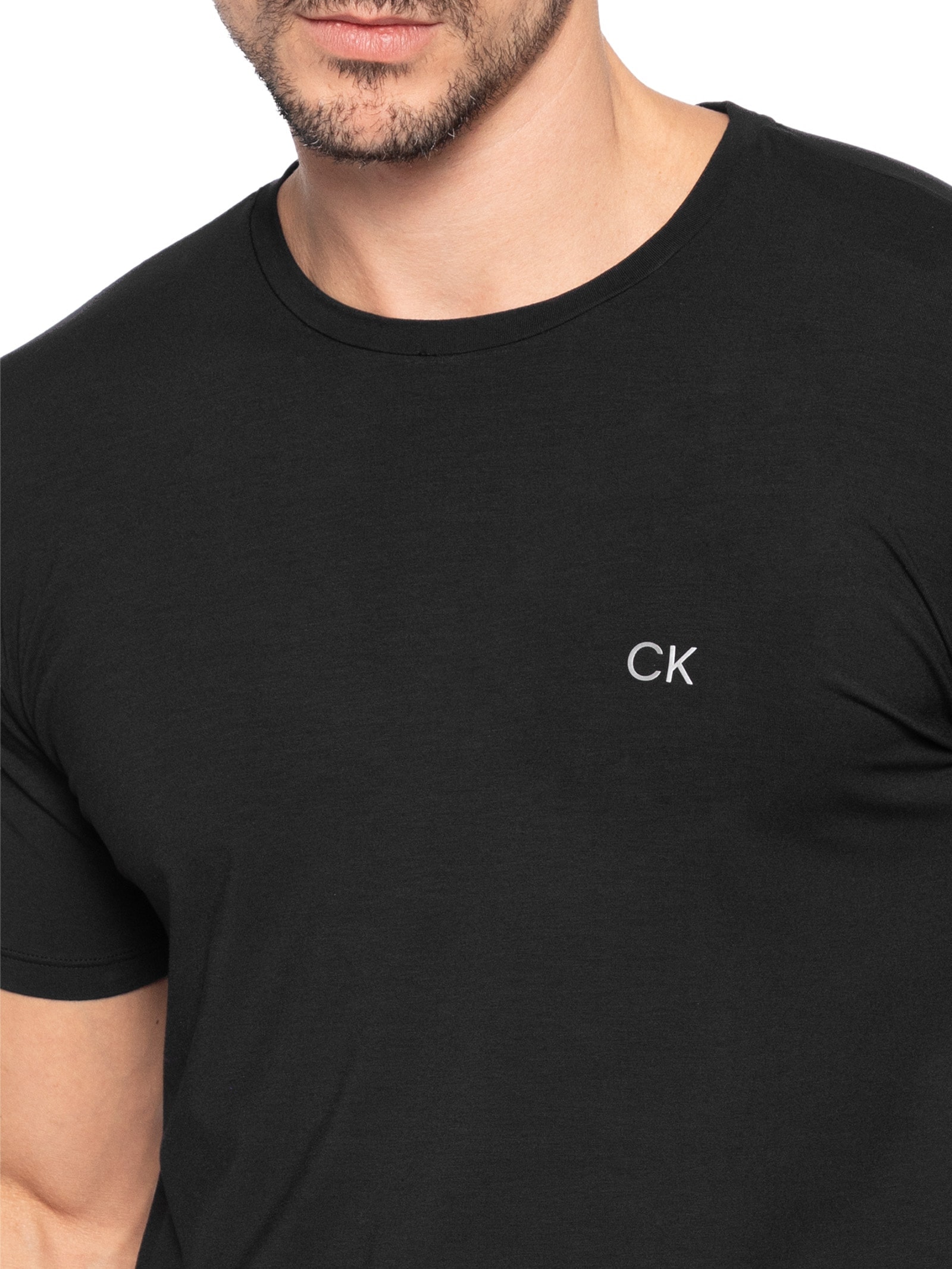 Pijama Masculino Manga Curta Com Bermuda Bolso CK Modal – Preto Calvin Klein Underwear