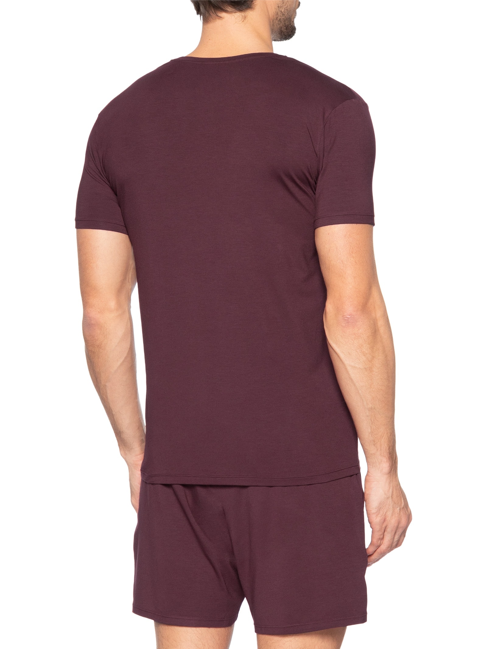 Pijama Masculino Manga Curta Com Bermuda Bolso CK Modal – Vermelho Calvin Klein Underwear
