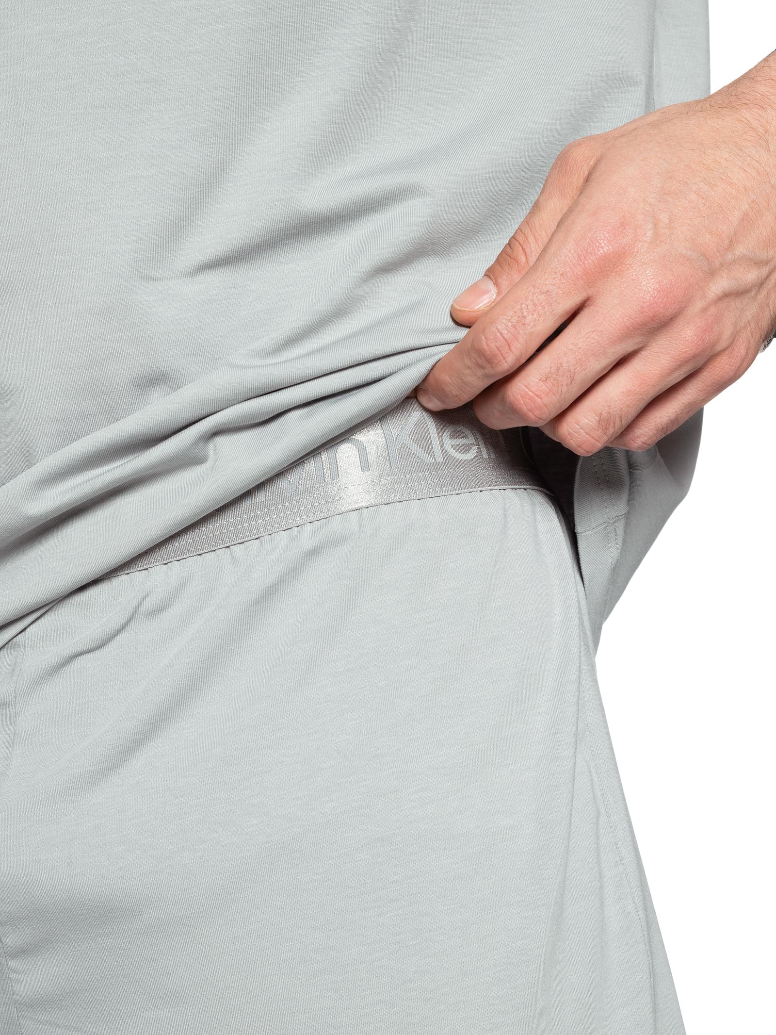 Pijama Masculino Manga Curta E Bermuda Pima Cotton Cinza Calvin Klein Underwear