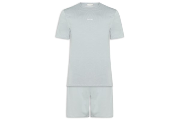 Pijama Masculino Manga Curta E Bermuda Pima Cotton - Cinza