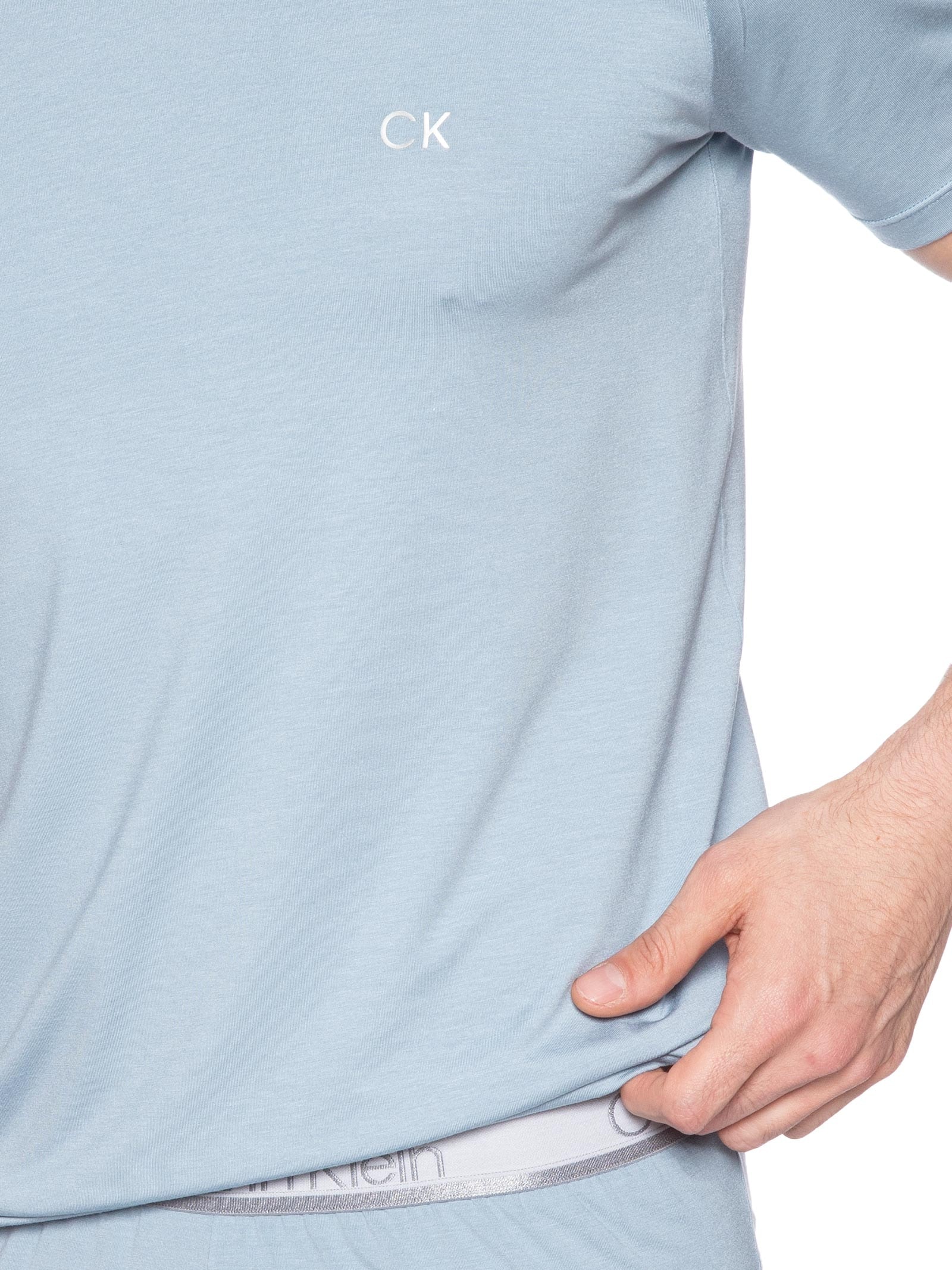 Pijama Masculino Manga Curta Modal Azul Calvin Klein Underwear