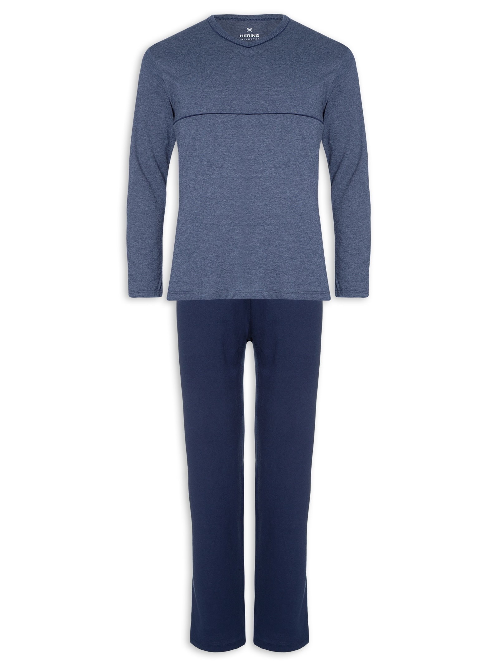 Pijama Masculino Manga Longa Azul Hering Intimates
