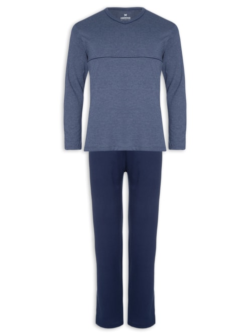 Pijama Masculino Manga Longa – Azul