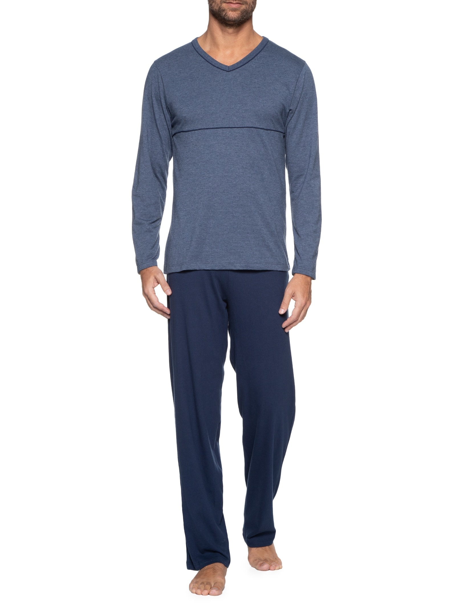 Pijama Masculino Manga Longa Azul Hering Intimates