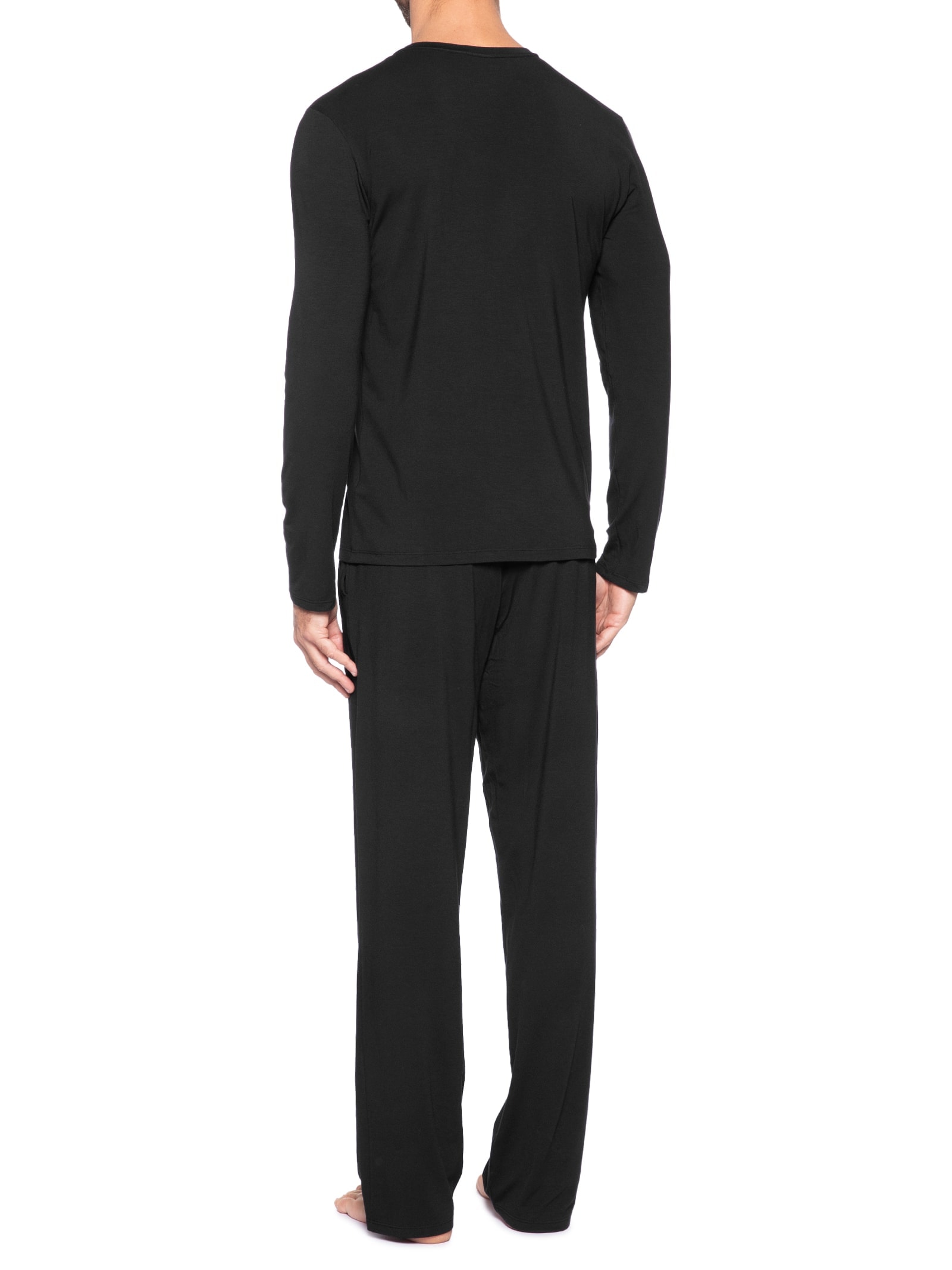 Pijama Masculino Manga Longa Com Calça CK Modal Preto Calvin Klein Underwear