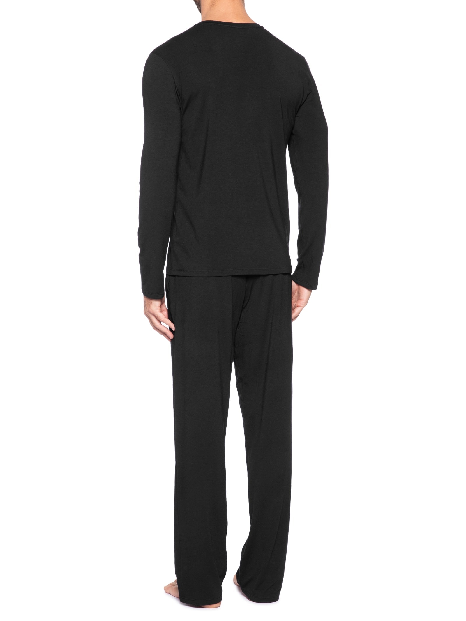 Pijama Masculino Manga Longa Com Calça CK Modal Preto Calvin Klein Underwear