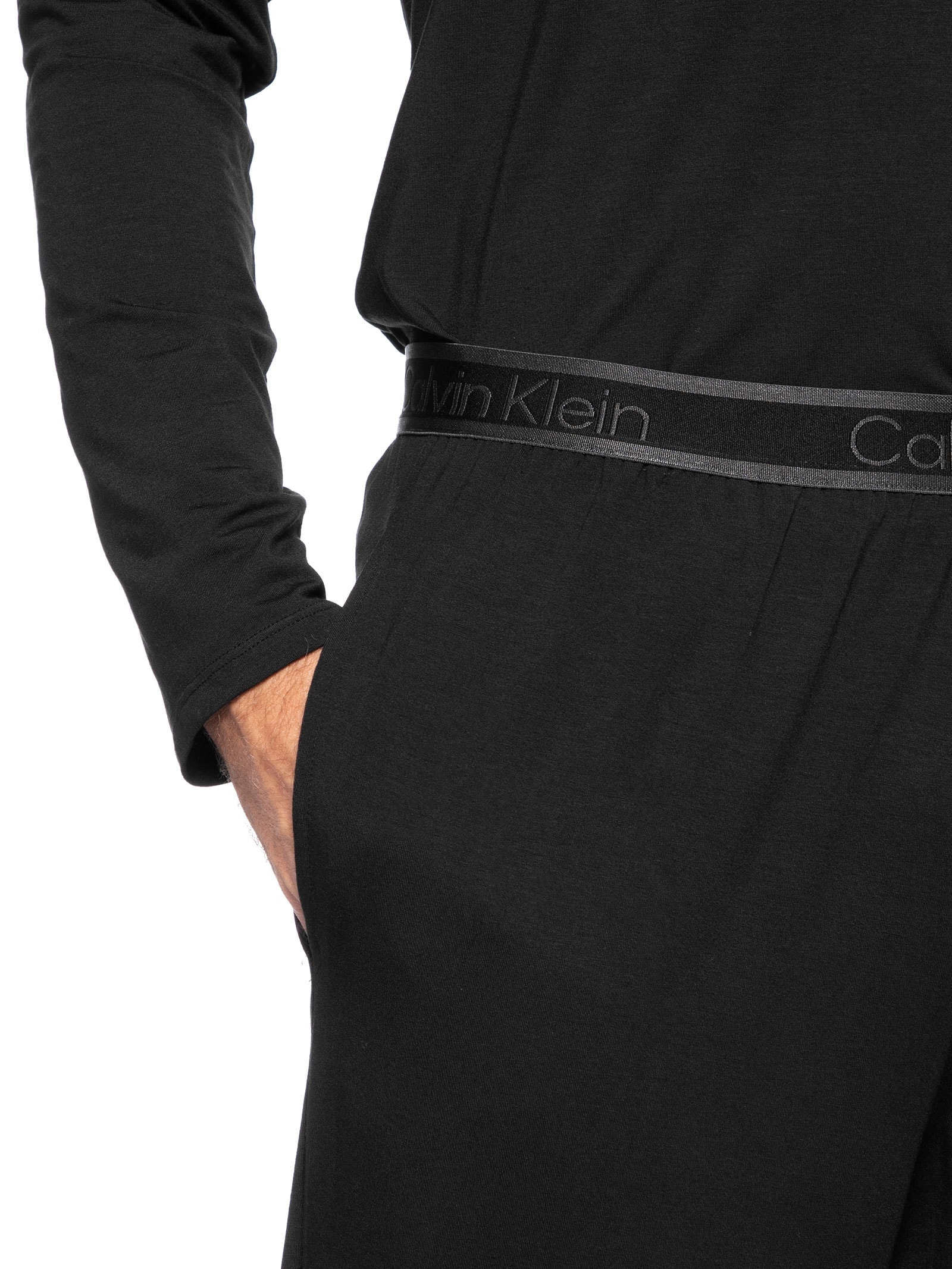 Pijama Masculino Manga Longa Com Calça CK Modal Preto Calvin Klein Underwear