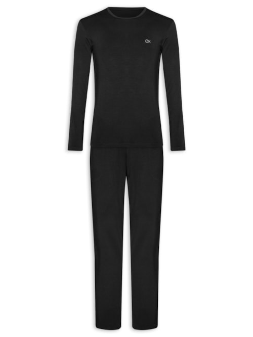 Pijama Masculino Manga Longa Com Calça CK Modal – Preto