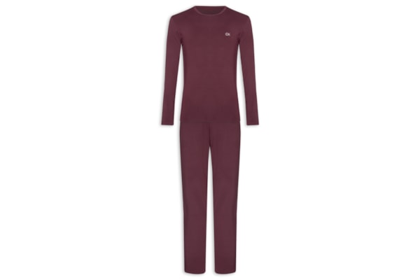 Pijama Masculino Manga Longa Com Calça CK Modal - Vermelho