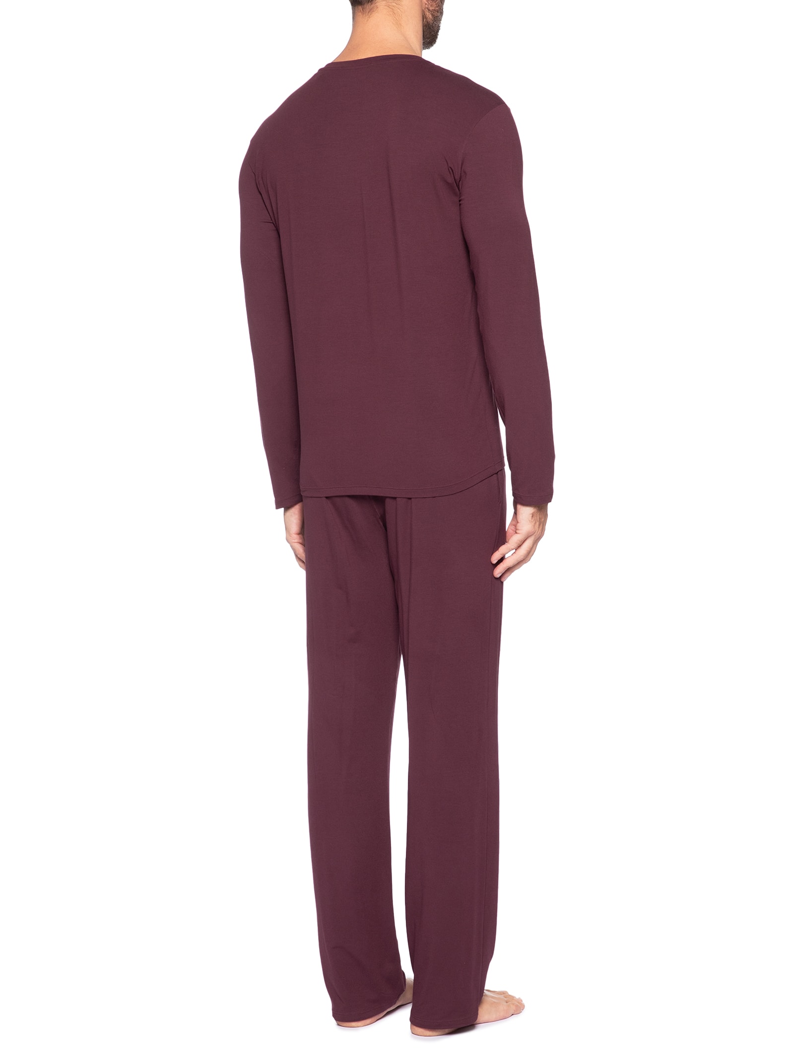 Pijama Masculino Manga Longa Com Calça CK Modal Vermelho Calvin Klein Underwear