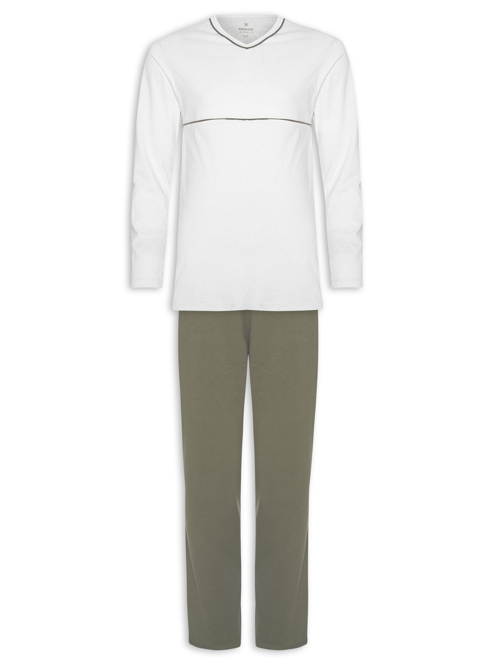 Pijama Masculino Manga Longa Verde Hering Intimates