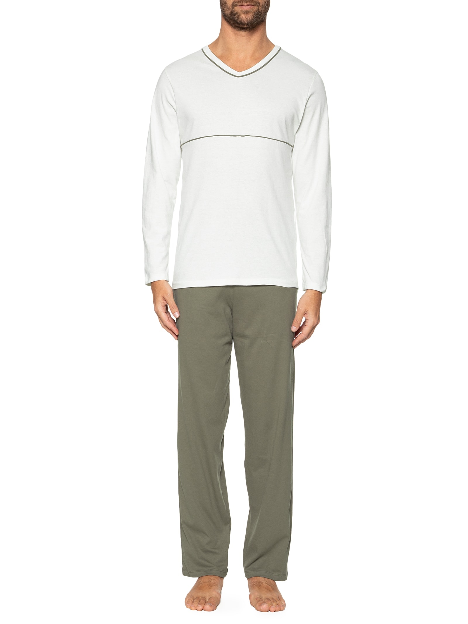 Pijama Masculino Manga Longa Verde Hering Intimates