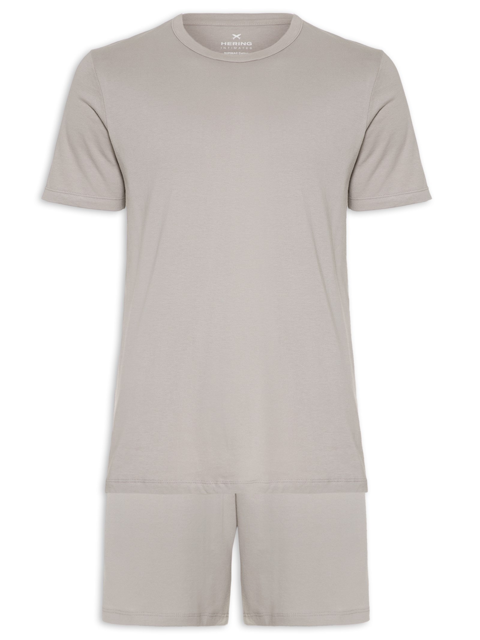 Pijama Masculino Mangas Curtas Cinza Hering Intimates