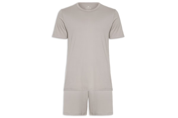 Pijama Masculino Mangas Curtas - Cinza