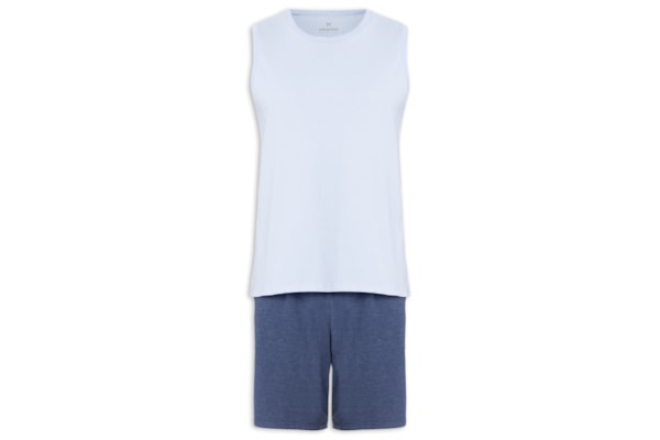 Pijama Masculino Sem Mangas - Azul