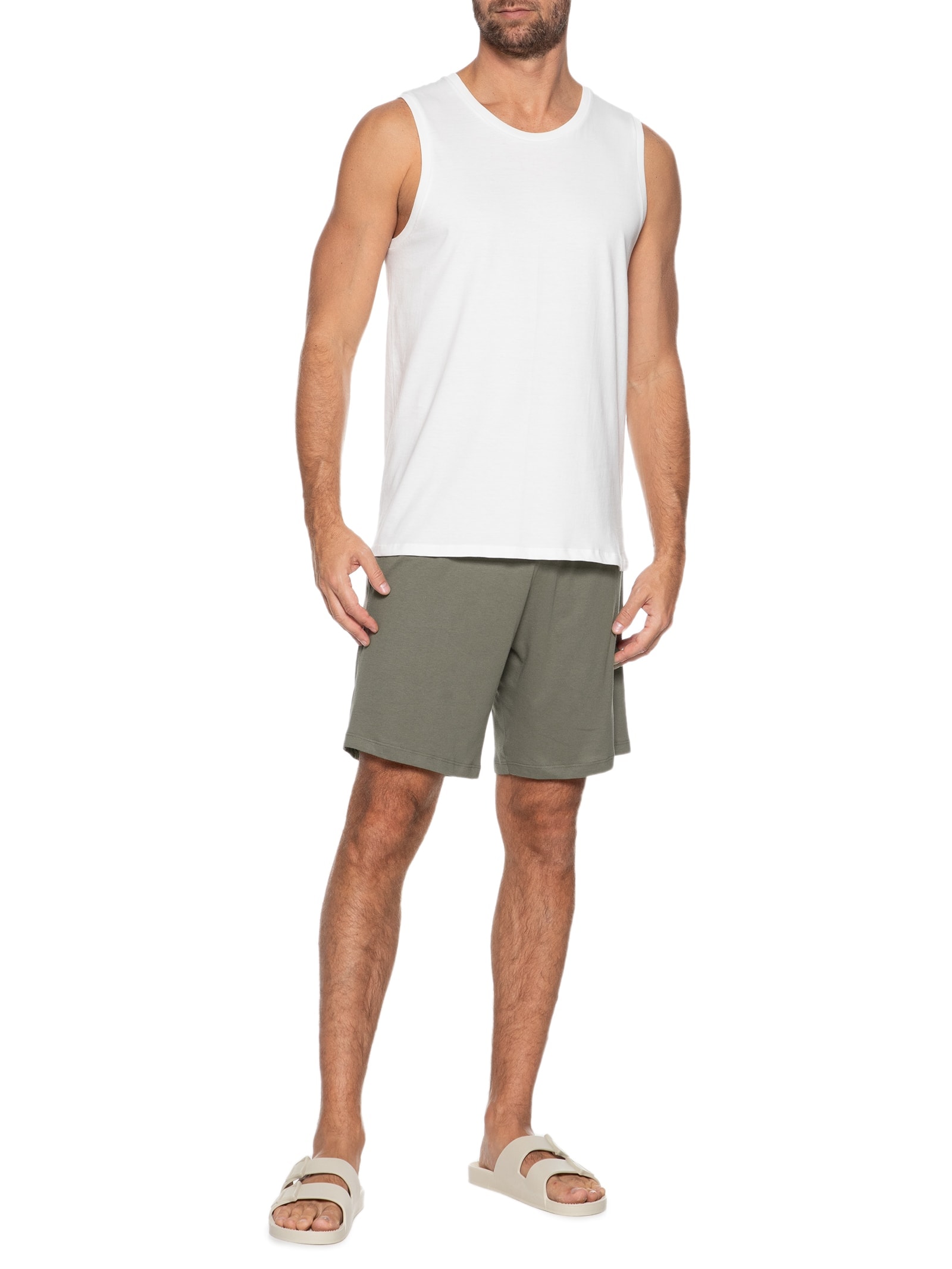 Pijama Masculino Sem Mangas Verde Hering Intimates