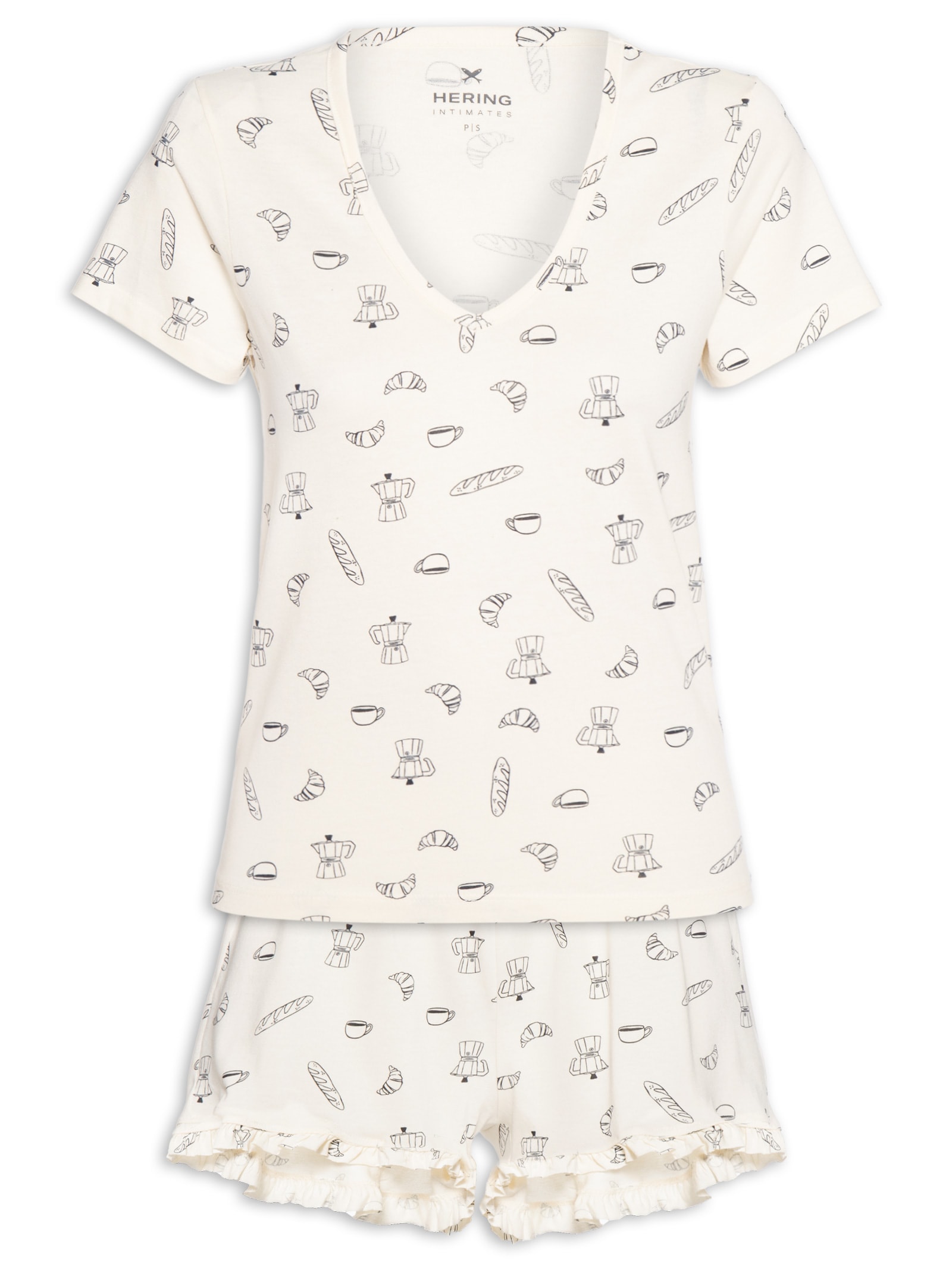 Pijama MM Feminino Bege Hering Intimates