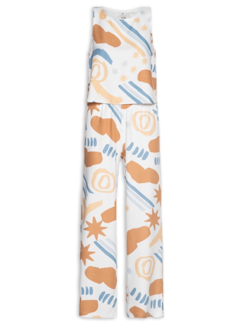 Pijama Sem Manga Feminino – Branco