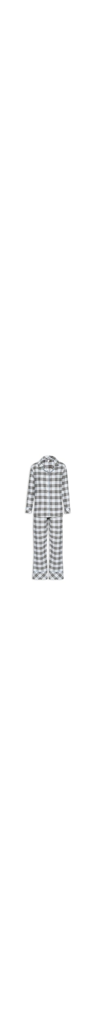Pijaman Feminino Manga Longa Flanela Eduarda - Cinza