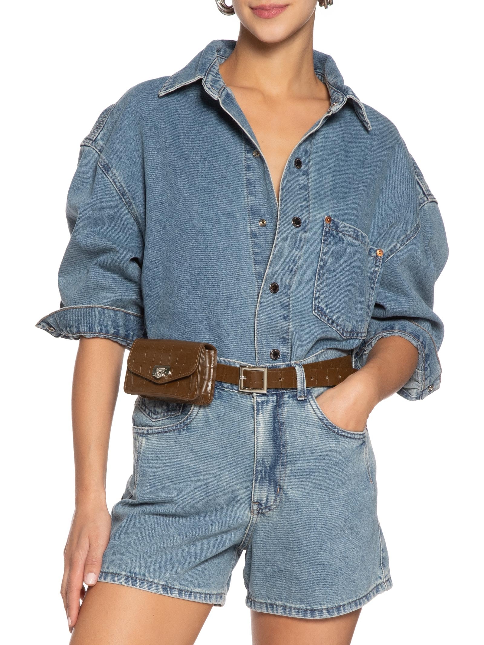 Pochete Feminina Texturizada Marrom Market 33