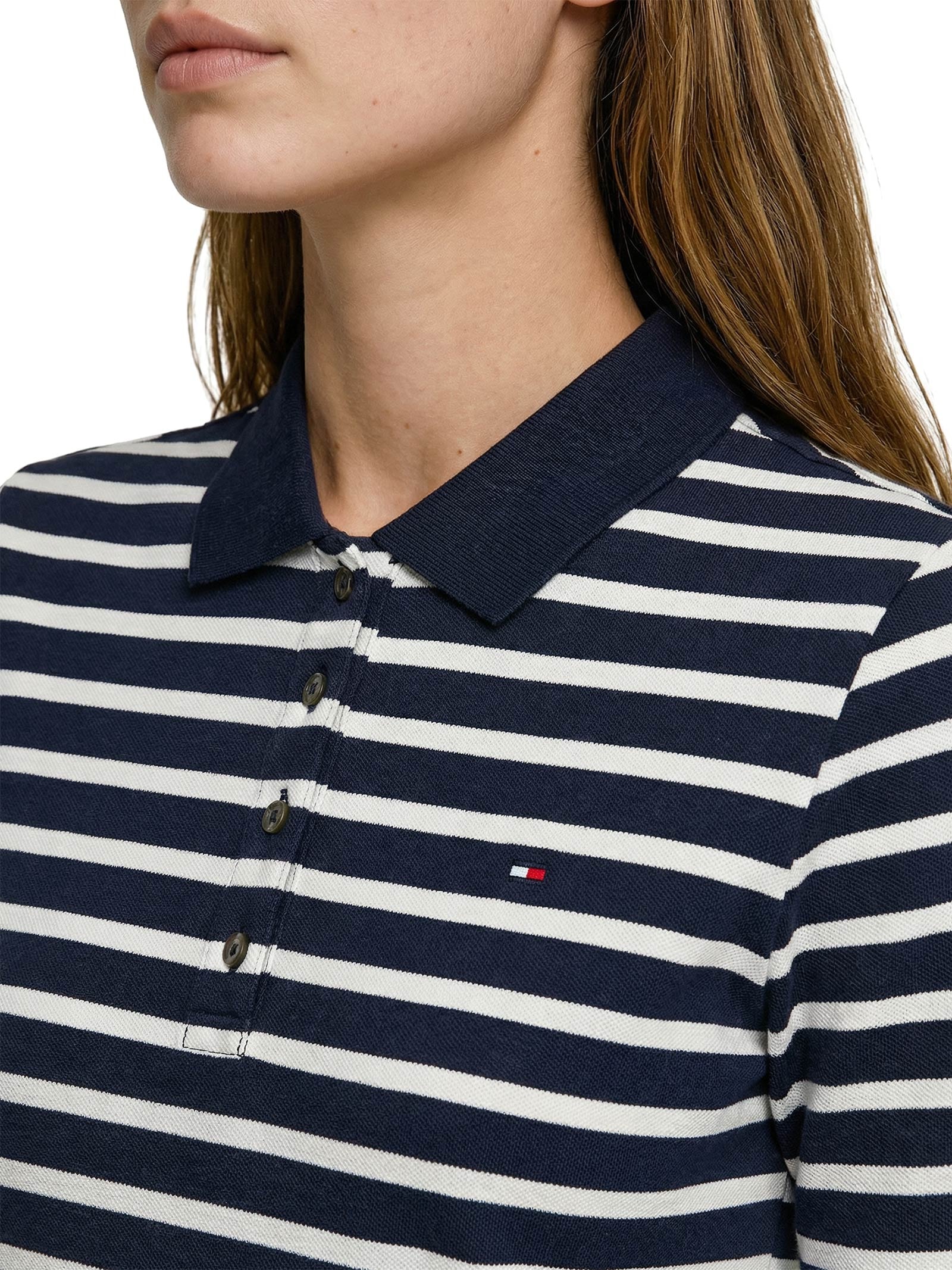 Pólo Feminina 1985 Regular Pique SS Azul Tommy Hilfiger