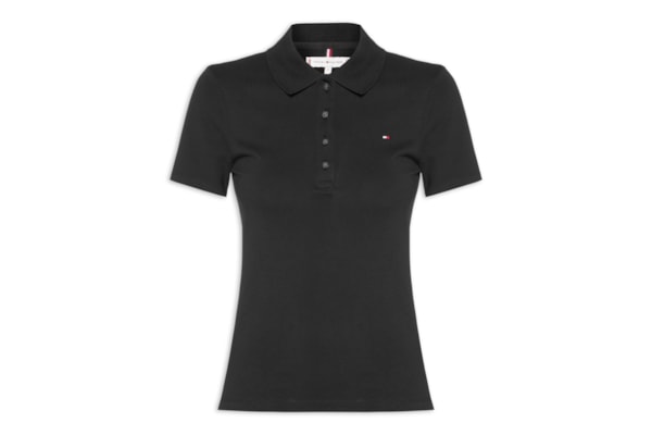 Polo Feminina 1985 Slim Piquet - Preto
