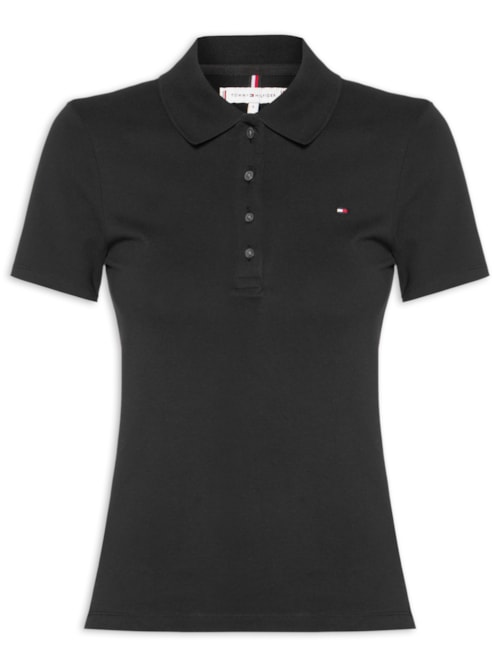 Polo Feminina 1985 Slim Piquet – Preto