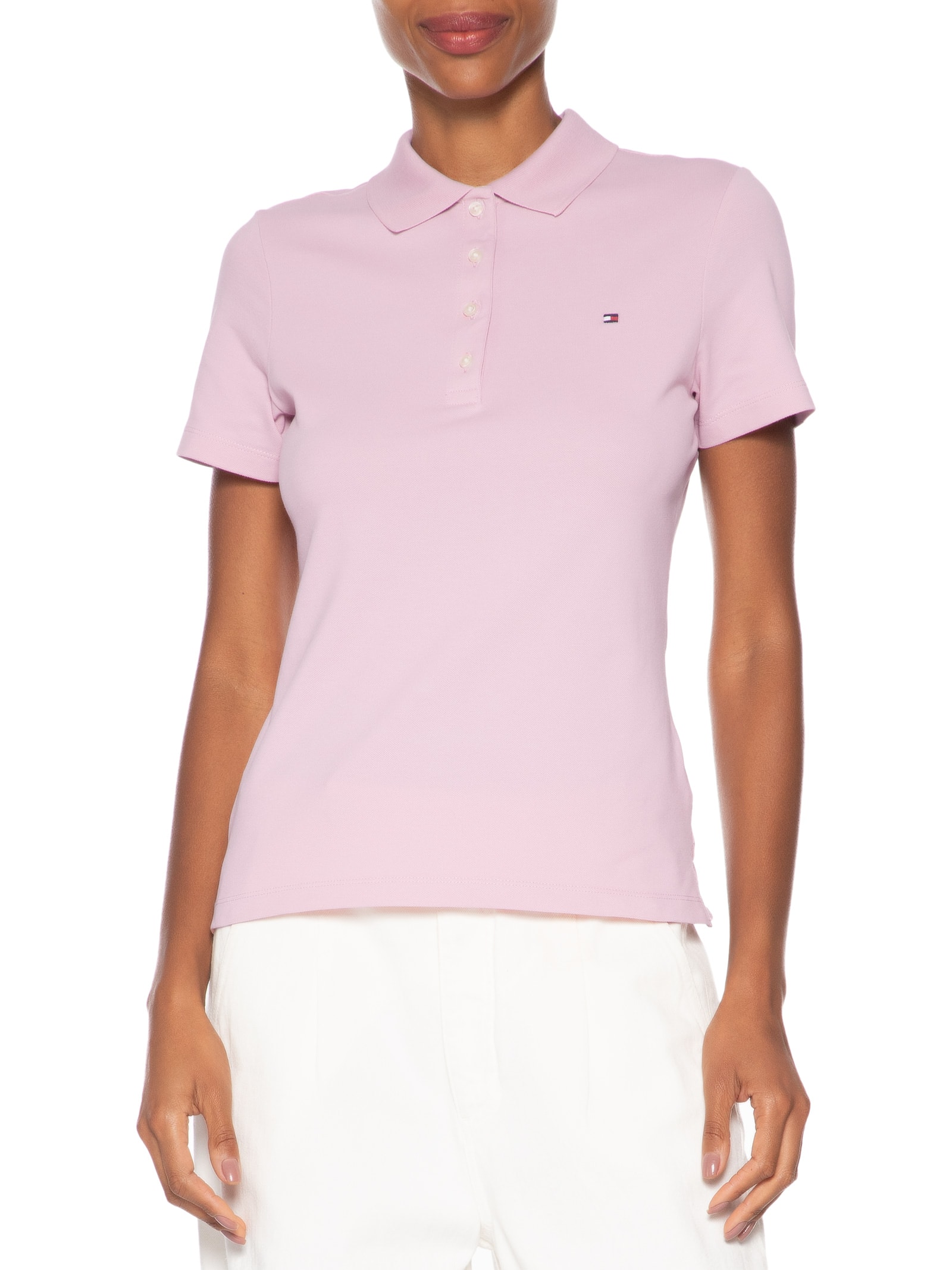 Polo Feminina 1985 Slim Piquet - Rosa - Tommy Hilfiger
