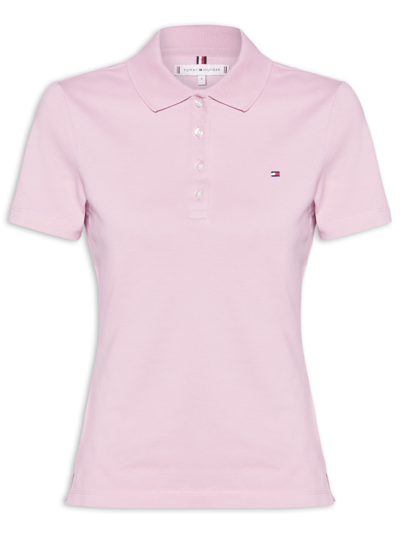 Polo Feminina 1985 Slim Piquet Rosa Tommy Hilfiger