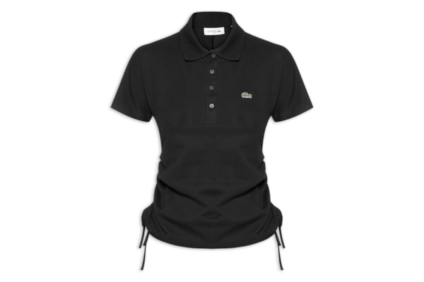 Polo Feminina Adjustable Piquet Corte Ajustado - Preto