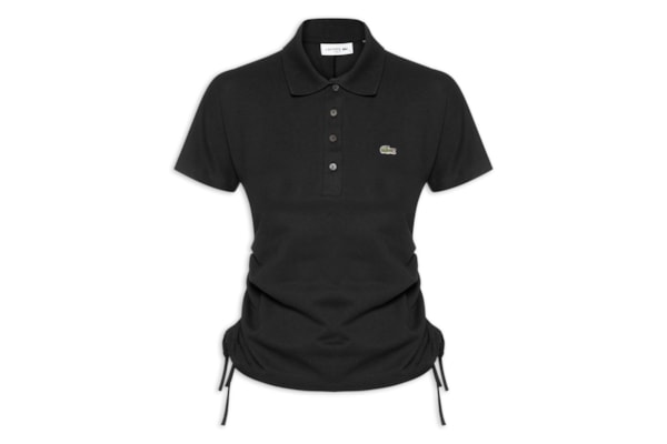 Polo Feminina Adjustable Piquet Corte Ajustado - Preto