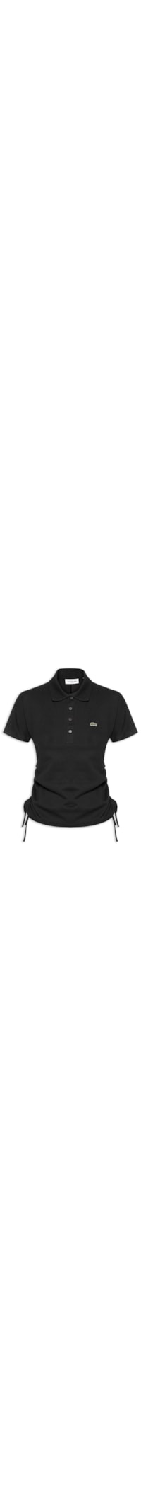 Polo Feminina Adjustable Piquet Corte Ajustado - Preto