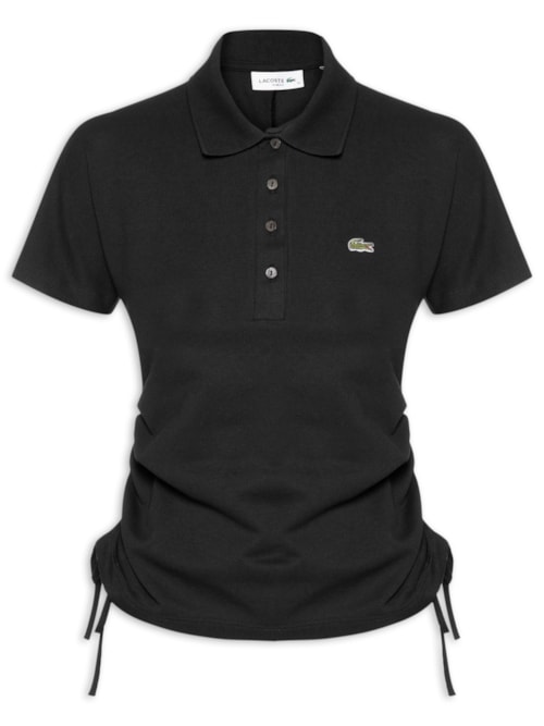 Polo Feminina Adjustable Piquet Corte Ajustado – Preto