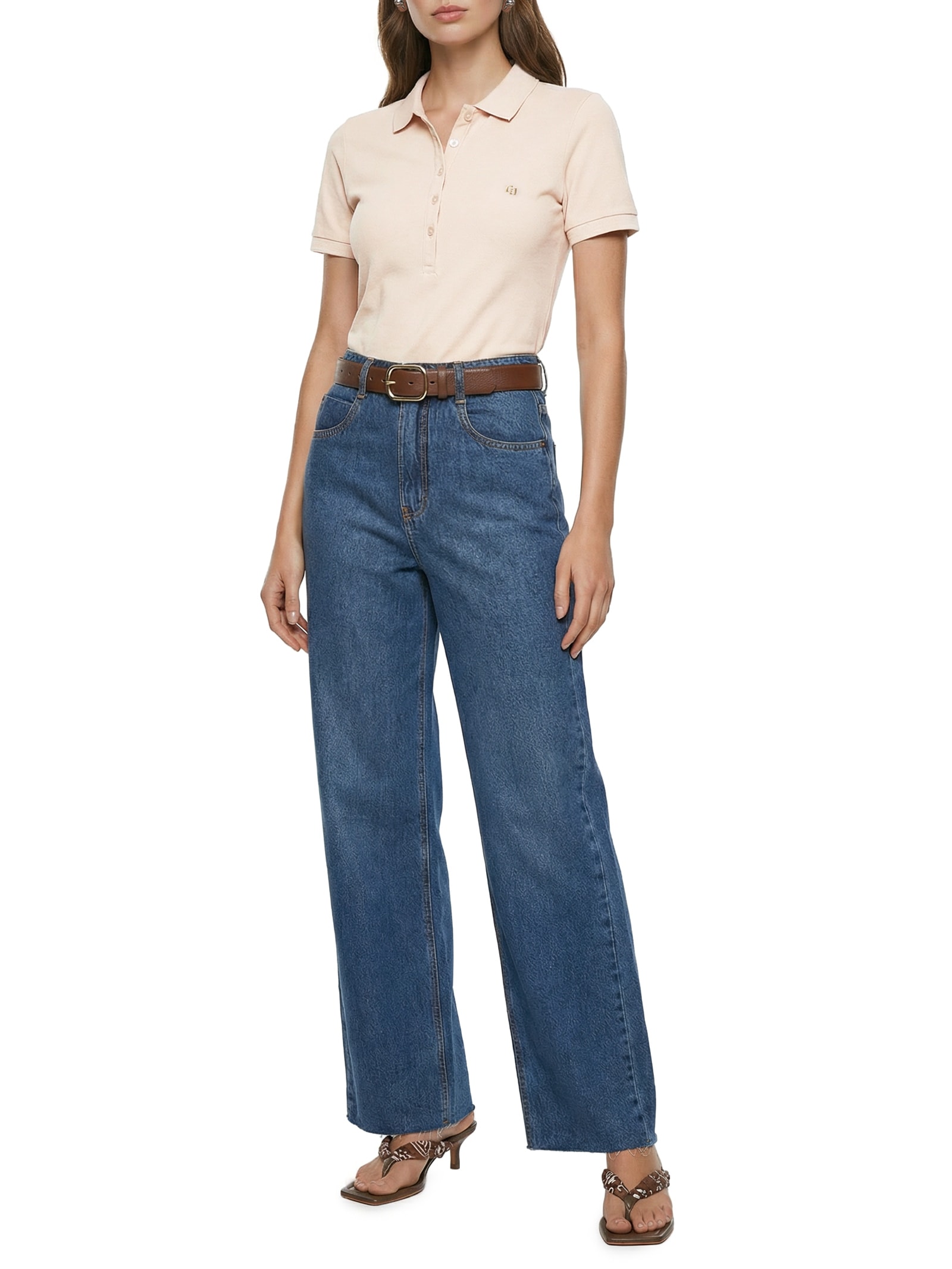 Polo Feminina Bege Colcci