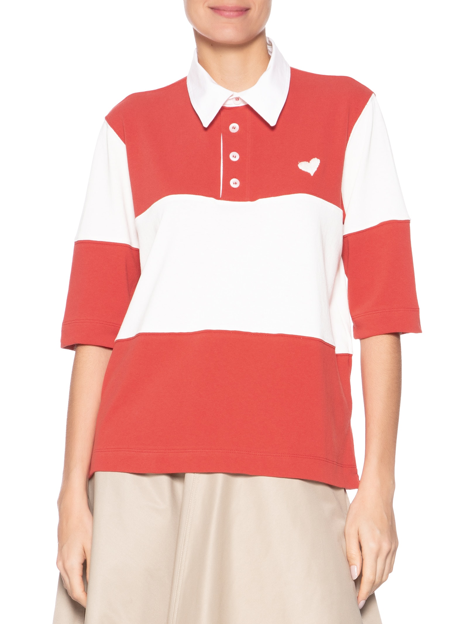Polo Feminina Bicolor Vermelho J.chermann