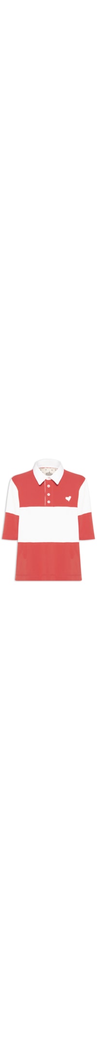Polo Feminina Bicolor - Vermelho