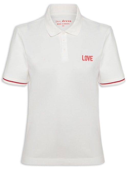 Polo Feminina Bordado – Branco
