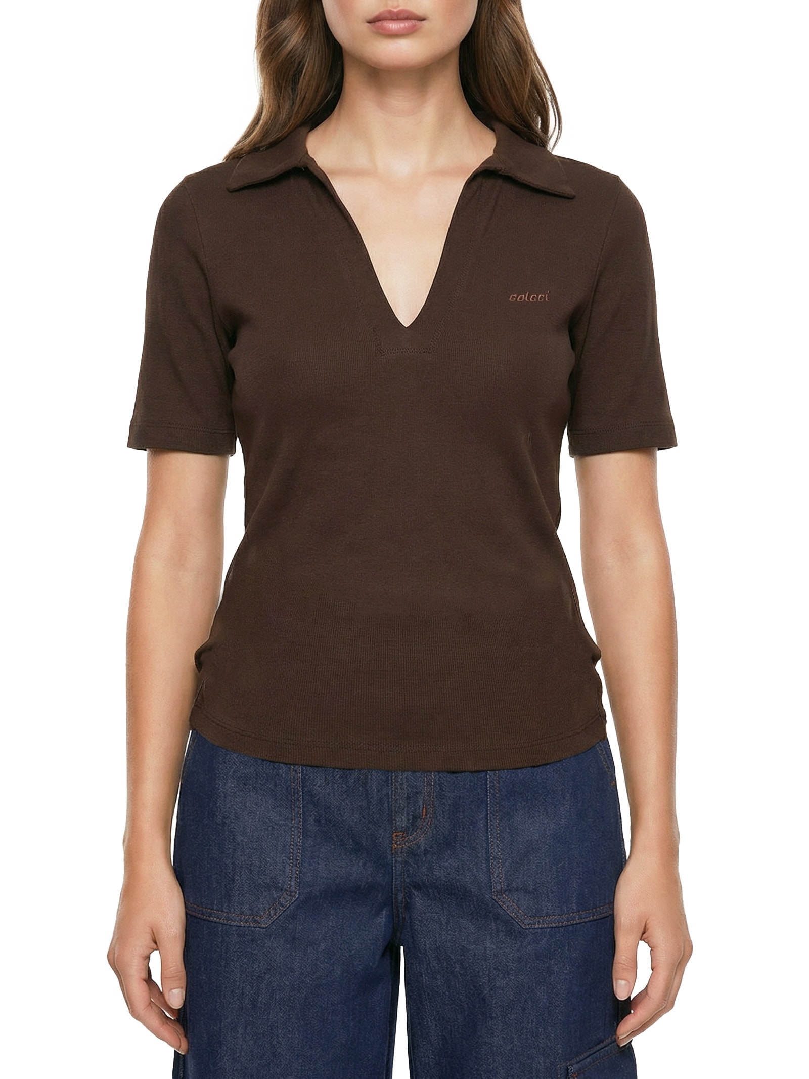 Polo Feminina Canelada Marrom Colcci