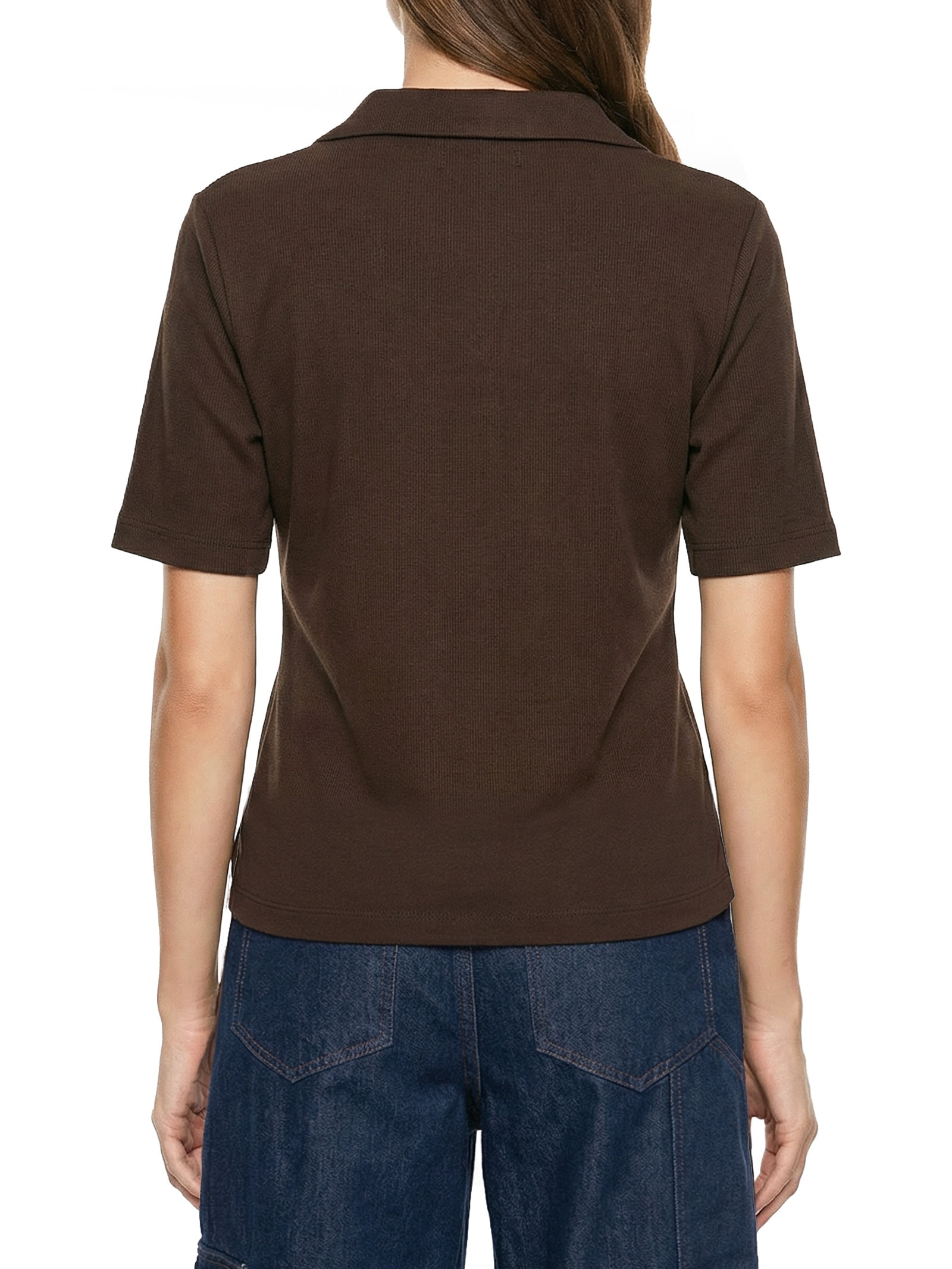 Polo Feminina Canelada Marrom Colcci